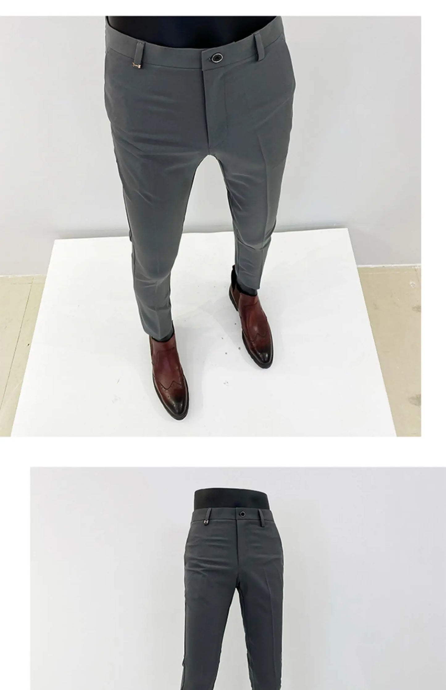 Men Suit Pants Formal Trousers Pantalone Hombre Stretch Slim Solid Color Casual Dress Full Length Pants Fashion New Men Clothing- FREE Laptop Stand is offer if you buy a pant