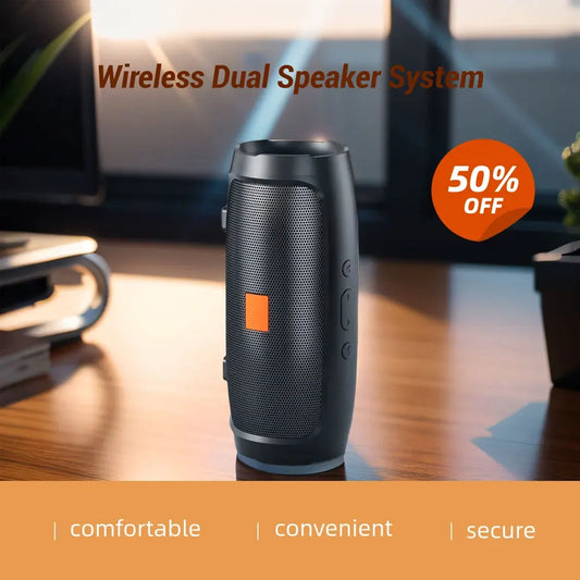 2024 Bluetooth Speaker Dual Speaker Stereo Outdoor Tfusb Playback Voice Broadcasting Portable Subwoofer 50 Wireless Speaker