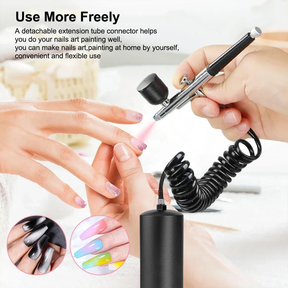 Nail Airbrush Portable Airbrush With Compressor Painting Air Brush Mini Compressor Paint gun For Nail Art Paint Crafts Modeling