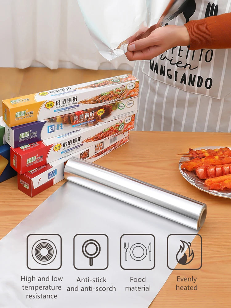 BBQ Aluminum Foil Oven Home Economical Packaging Air Fryer Tin Foil Barbecue Meat Baking Tray Paper Kitchen Baking Grease Paper
