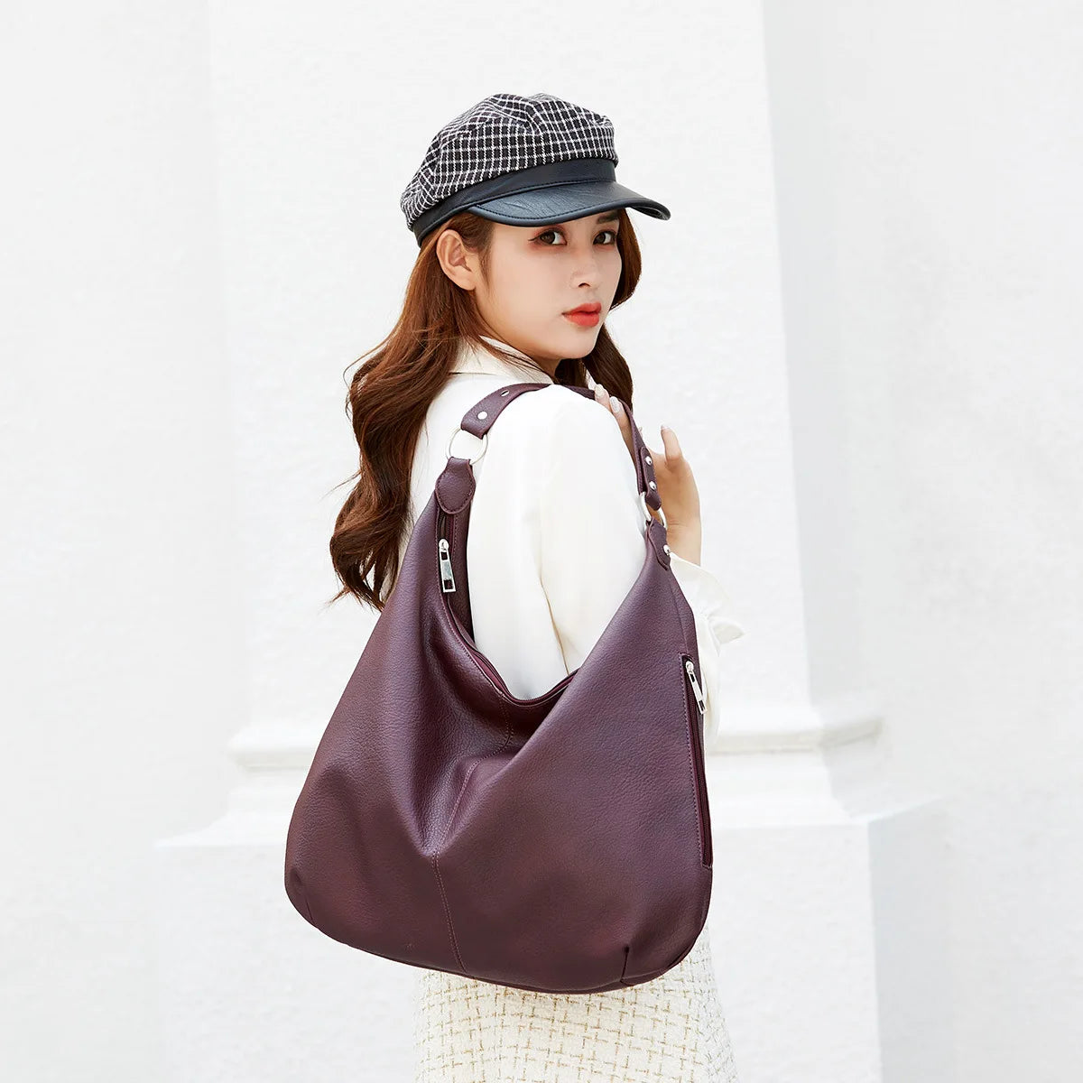 AMAZONY 2024 Women Luxury Bag Casual Tote Female Fashion Summer Beach Handbag Lady Popular Soft High Quality Leather Shoulder Shopping Bag