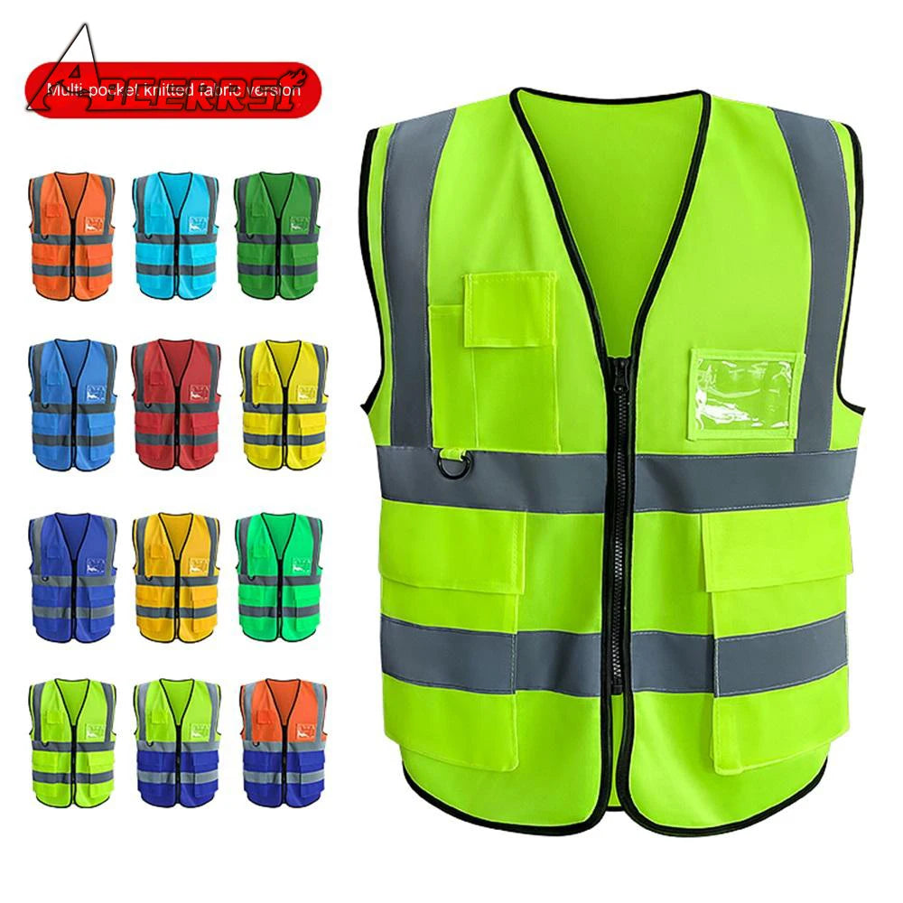 Highlight Reflective Straps Motorcycle Cycling Night Security Running Safety Vest High Visibility Reflective Safety Jacket XXL