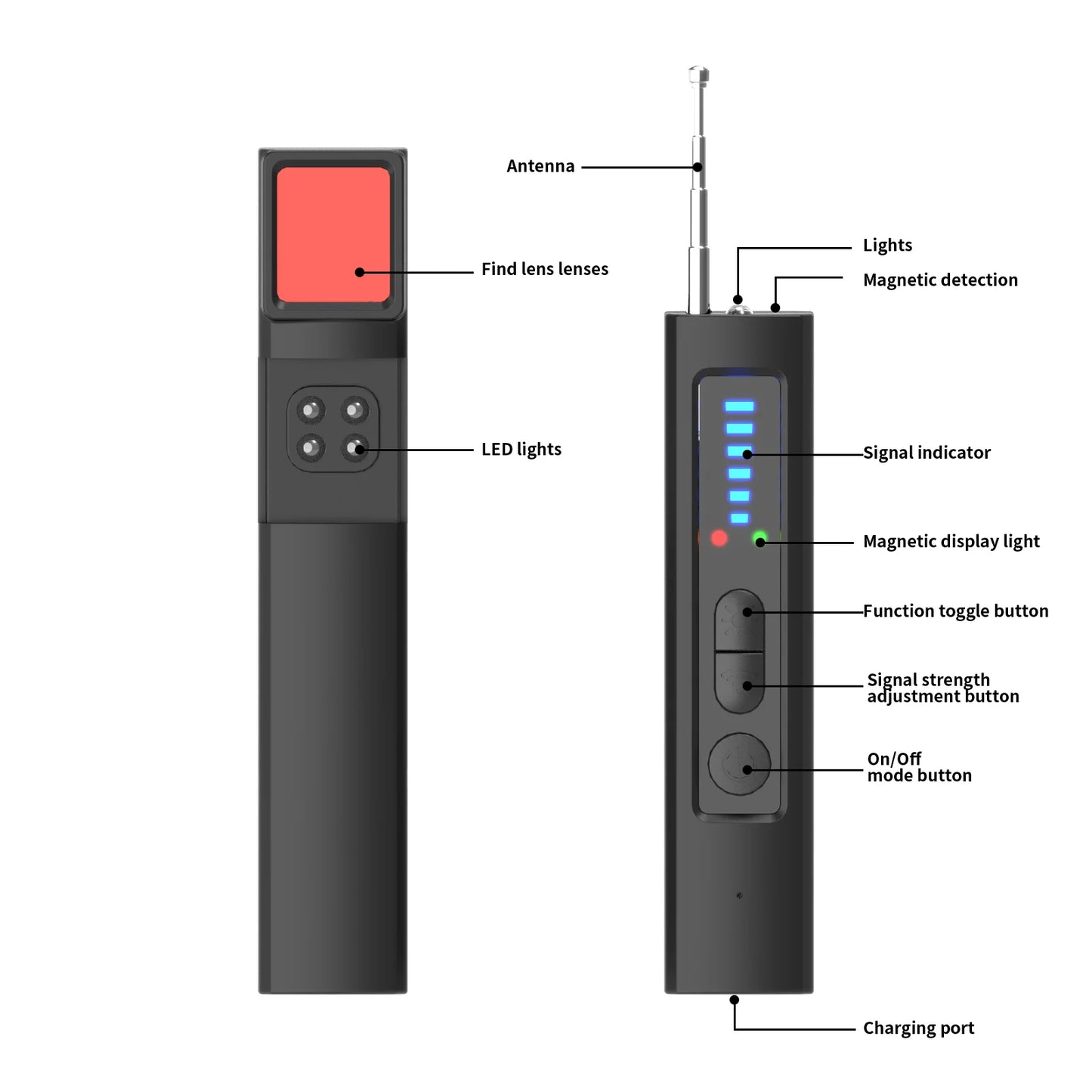 New 2025-2026  Hidden Camera Detector, Infrared Scanning, GPS & Eavesdropping Detection, Adjustable Sensitivity, for Hotel/Car/Room Privacy