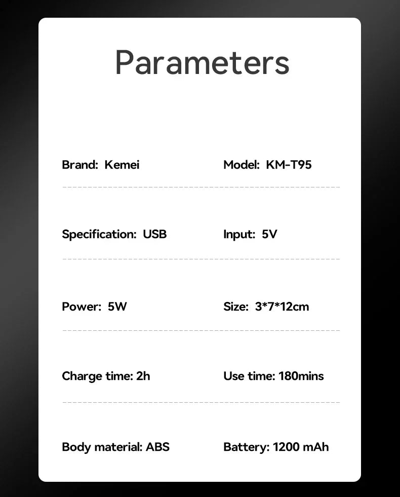 Kemei KM-2290 KM-2293 KM-T95 New Professional Cutting Machine Electric Shaver Hair Trimmers With LCD Display Men's Hair Clipper