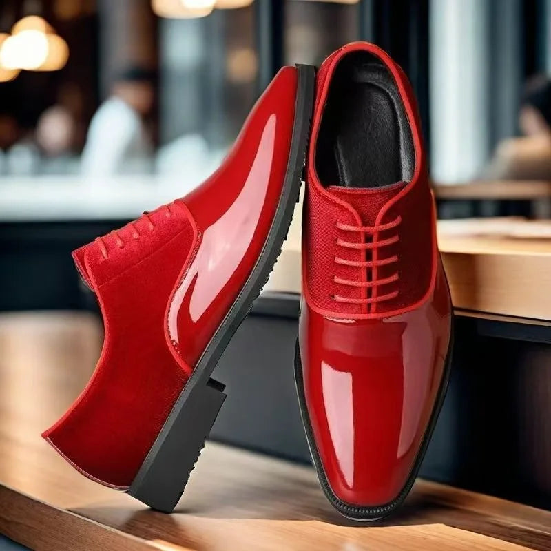 yellow blue red black oxford shoes man eleganti patent leather formal shoes man designer casual business wedding shoes for man