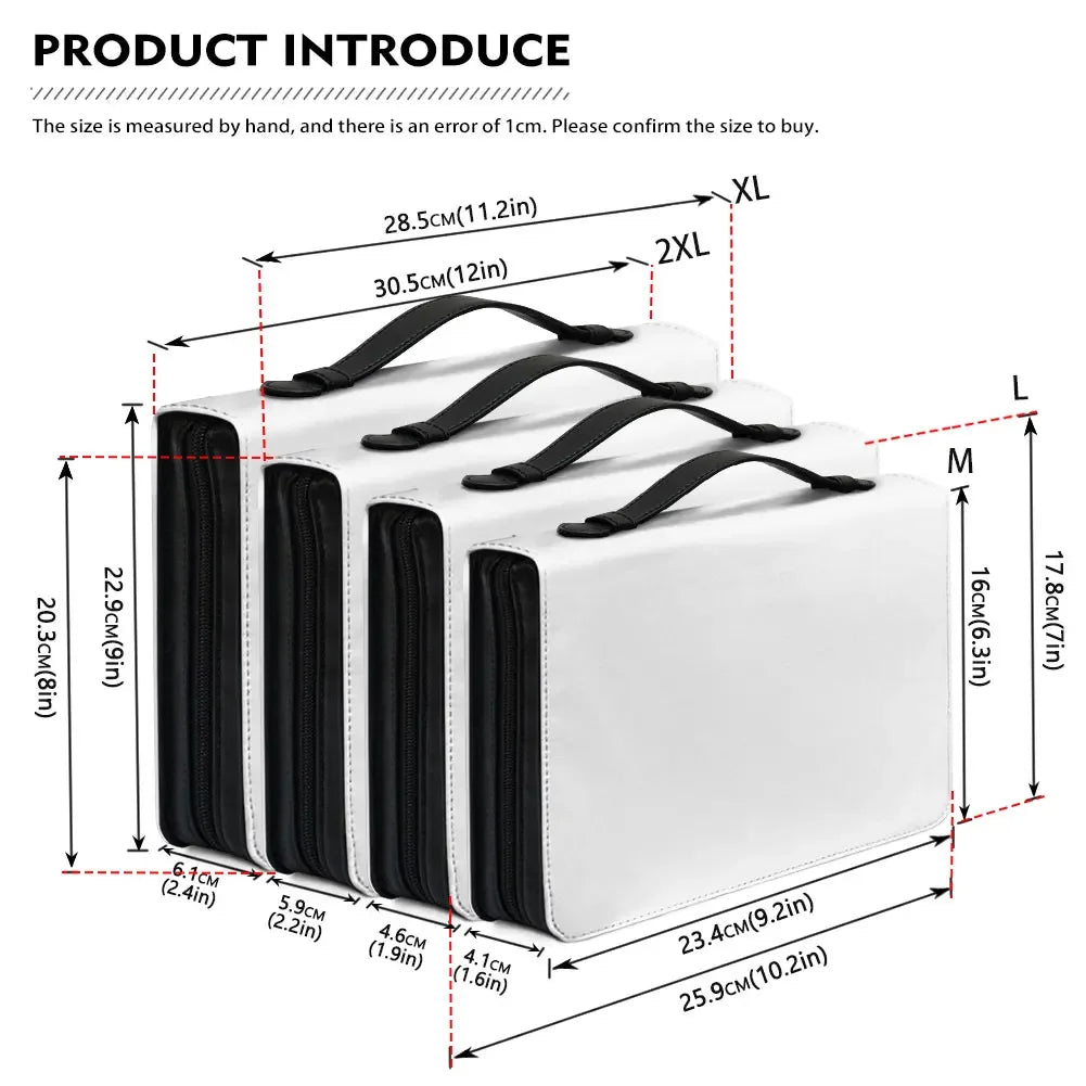 Women's Handbags Portable Bible Storage Bags Fashion New Leather Bible Verse Printing Zippered Handle Church Bible Bag Custom