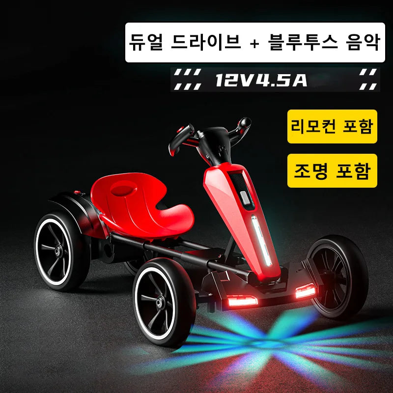 New Electric Racing Go Kart Foldable Design with Remote Control & Music, No installation required