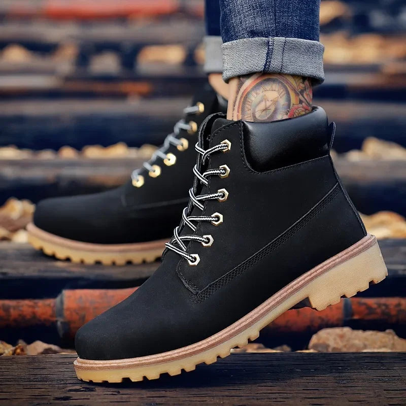 TINTINOS Men Ankle Boots Trendy Boots Snow Boots Outdoor Casual Cheap Timber Boot Lover Autumn Winter Shoes Military Man Tactical Boot