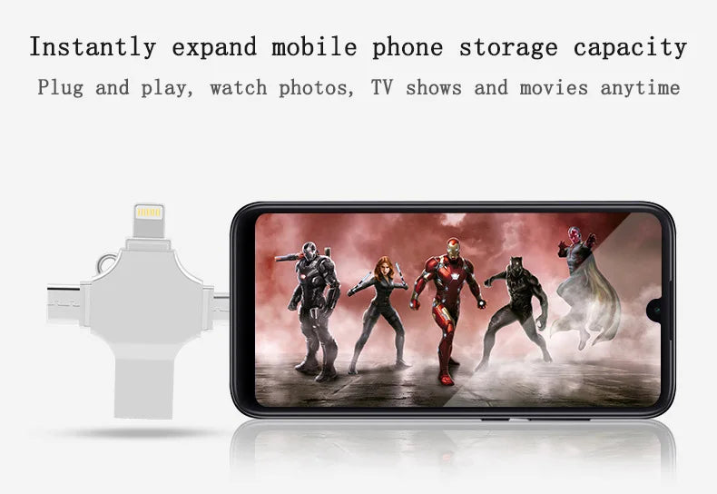 4-in-1 USB  Android/TYPE-C/USB3.0/OTG, 1M+ Cycles, High-Speed 17-90MB/S, Wide Temp Range, Fast Ship, Great Service WHEN YOU PURCHASE ONE WE OFFER A FREE LAPTOP STAND AS A GIFT