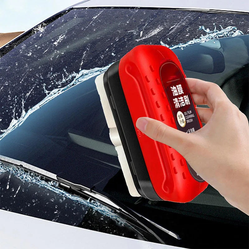NEW 2024-2025 Car Glass Strong Gloss Cleaner Oil Film Remover Windshield Window Rearview Mirror Glass Cleaner Remover Dirt Car Cleaning Brush