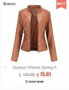 New In 2024 Spring Autumn Women's Pu Leather Jacket Fashion Casual Streetwear Coats Office Lady Black Zipper Jackets Outerwear