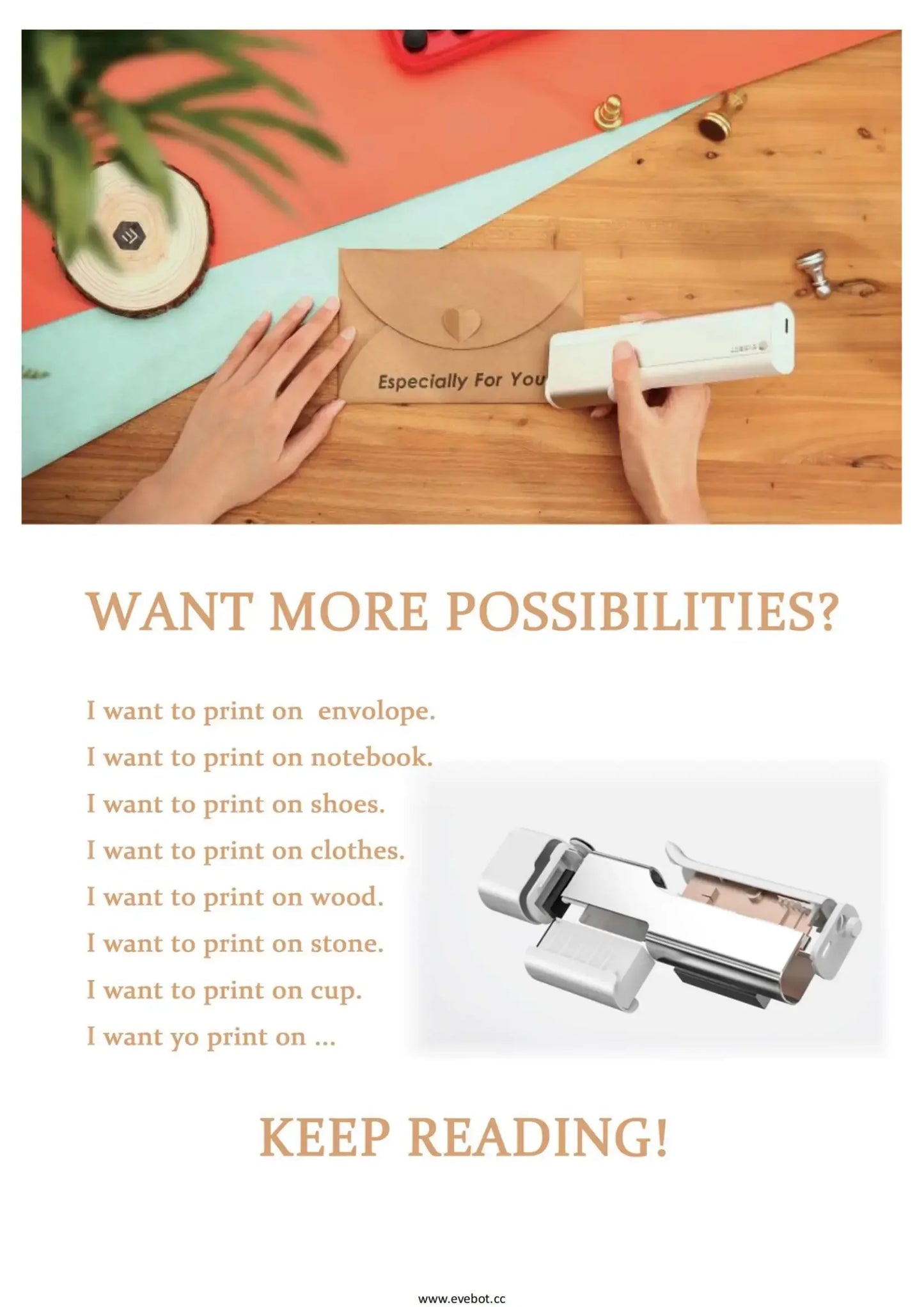 EVEBOT Food Inkjet Printer Handheld DIY Printpen With Auxiliary Ruler Print Size 26*1000 MM Custom Printing for Cafes Bakeries