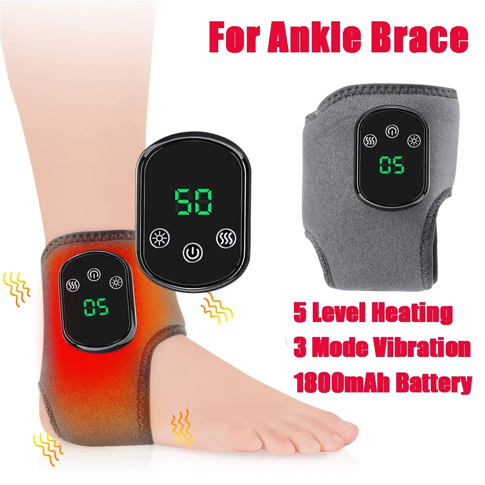 Heating Ankle Massage Belt Electric Hot Compress Vibration Massage Hand Wrist & Foot Ankle Guard Band Carpal Wrap Support Brace