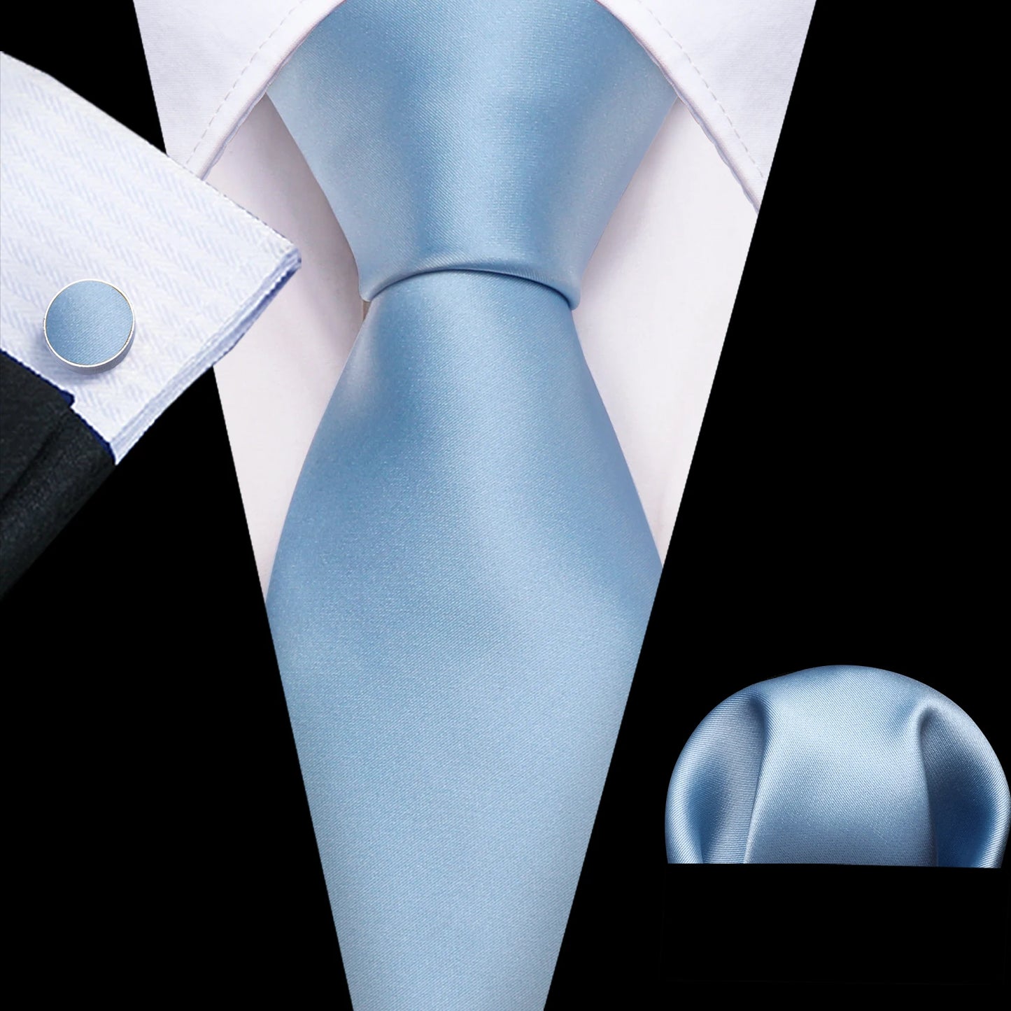 Amazony Epic Green Silk Mens Tie Hanky Cufflinks Set Mint Grass Teal Bottle Sage Pea Green Necktie For Male Wedding Business Party