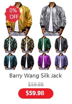 Barry.Wang Jacquard Animal Silk Men Tie Hankerchief Cufflinks Set Novelty Necktie for Male Gift Wedding Business Party 30 Styles