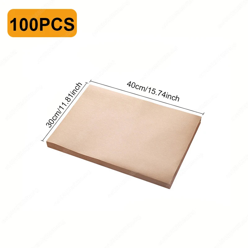 50/100/200PCS Baking Paper for Oven Air Fryer Baking Mat Non-stick Absorption Oil Paper Baking Grilling Cuttable Parchment Paper