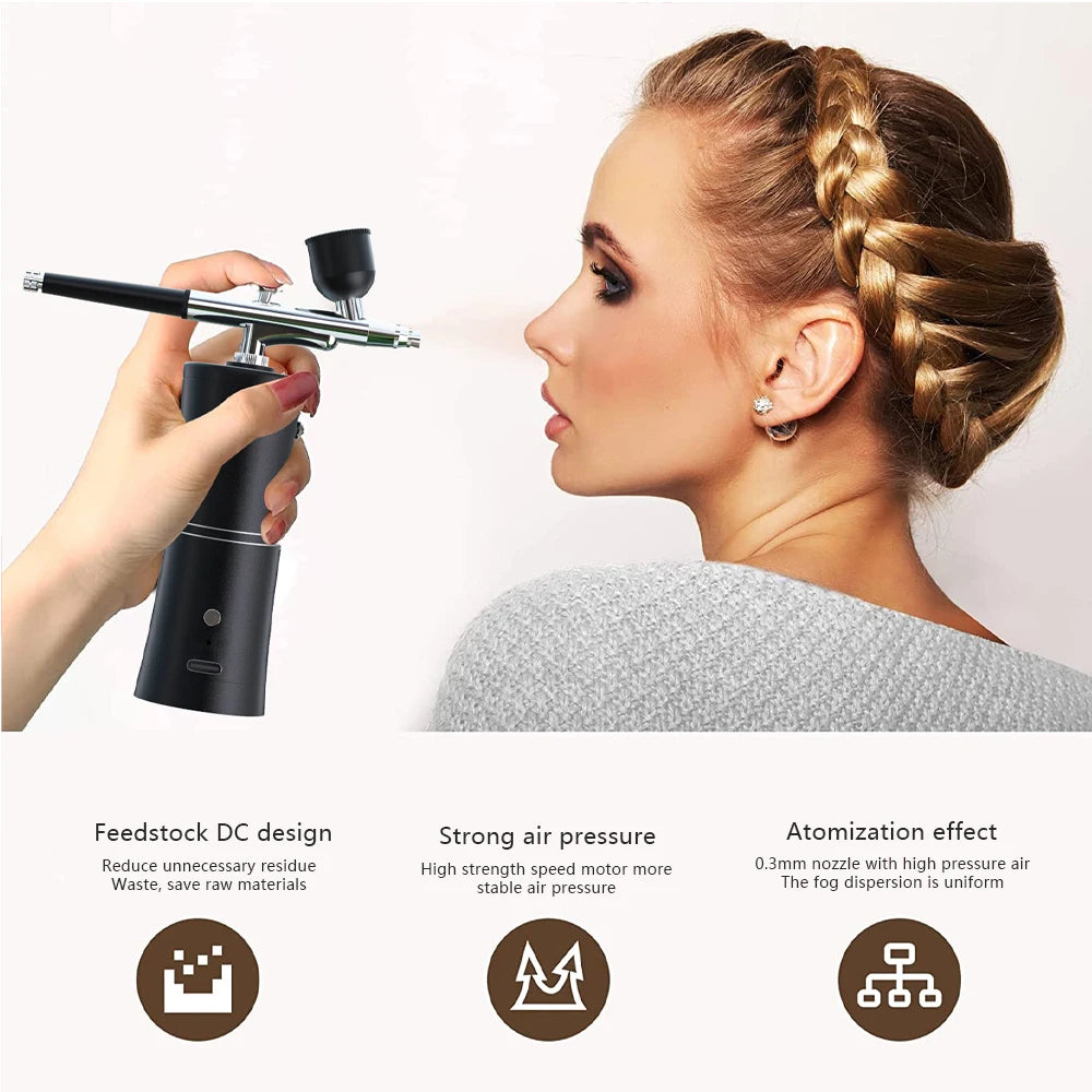 Wireless Portable Airbrush Kit with Compressor Electrical Handheld Spray Gun Coloring Tattoo Graffiti Graphic Model Power Tools