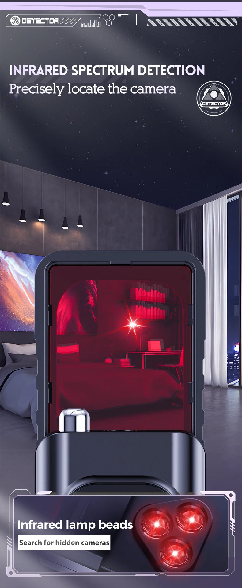 Hidden Spy Camera Detector Upgraded T17 Anti Spy Gadget GPS Tracker Finder Bug Detector Wireless RF Signal Infrared Scanner