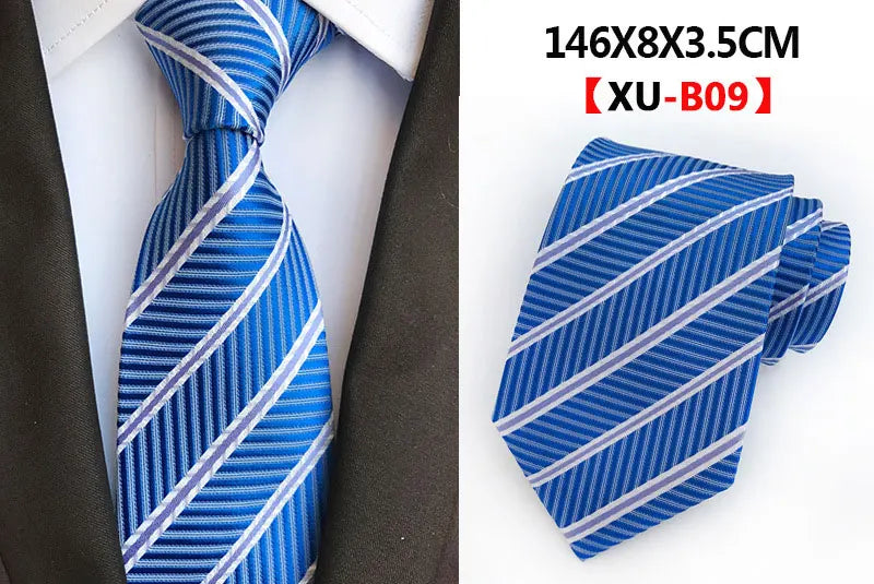 Men's Fashion Tie 8cm Silk Classic Necktie Yellow Blue Plaid Striped Flower Ties Business Wedding Mans Neckwear Gift Accessories