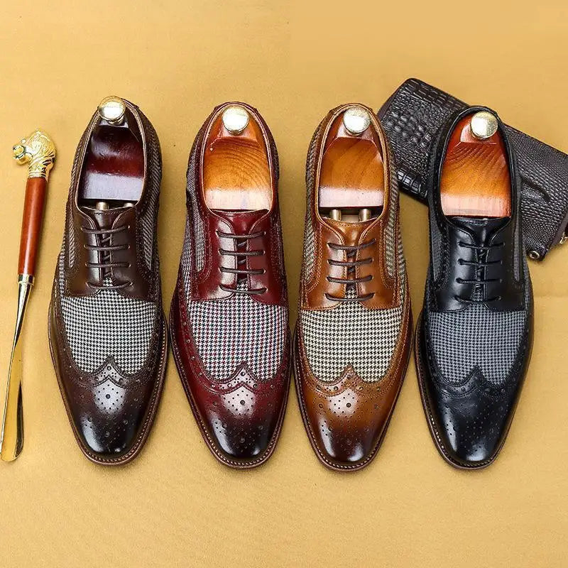 END OF YEAR SALES Leather Brogues Men Big Size Fashion Wedding Party Men Dress Shoes Italian Designer Male Drivng Formal Shoes Lace Up Men Oxfords