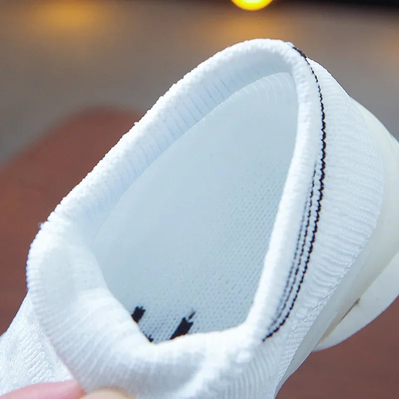 Brand New 2024-2025 Kids Sneakers Children Baby Girls Boys Letter Mesh Led Luminous Socks Sport Run Sneakers Shoes Sapato Infantil Light Up Shoes