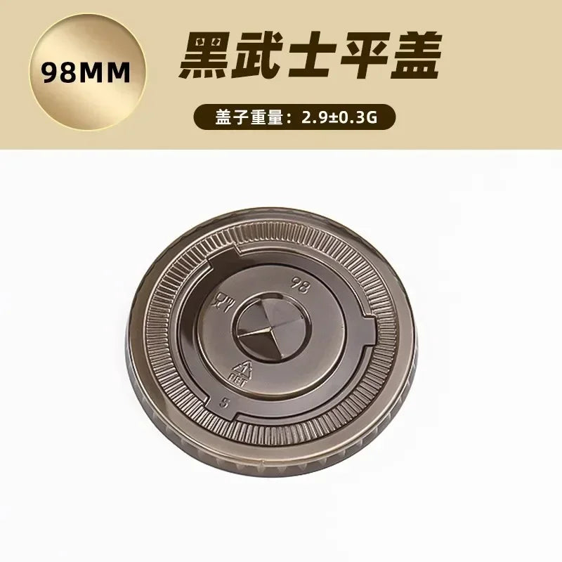 100pcs 98/90mm Caliber Cup Lid Disposable Plastic Transparent Cup Cover Milk Tea Coffee Drinks Packaged Leak Proof Cup Lids
