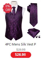 Barry.Wang Jacquard Animal Silk Men Tie Hankerchief Cufflinks Set Novelty Necktie for Male Gift Wedding Business Party 30 Styles