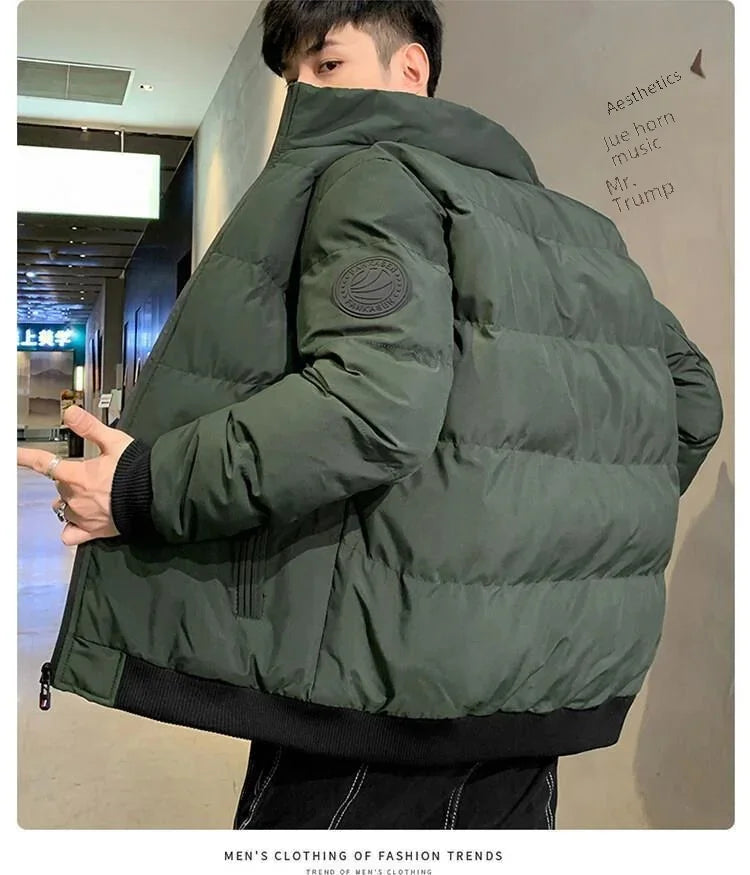 2025 Men's Cotton-padded Jacket, Tiger Head Logo, Short, Thick, Casual, Men's Parkas, Winter Trend, Windproof Jacket, xs-5XL
