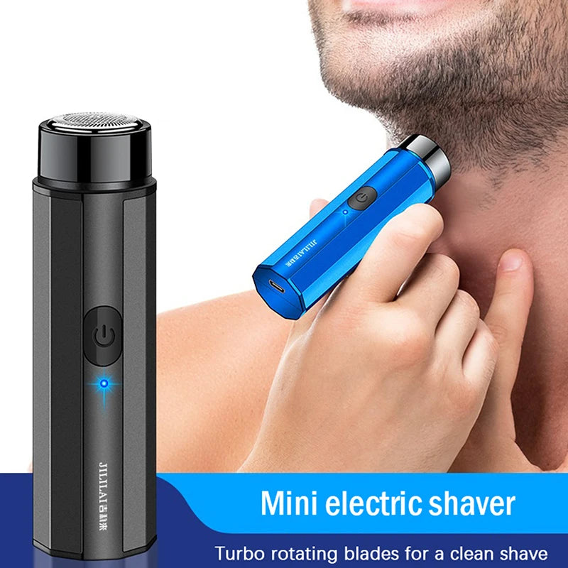 Portable Mini Electric Shaver For Men Electric Razor Beard Knife USB Charging Men's Shavers Face Body Razor Shaving Machine buy one and get Free laptop stand free shipping