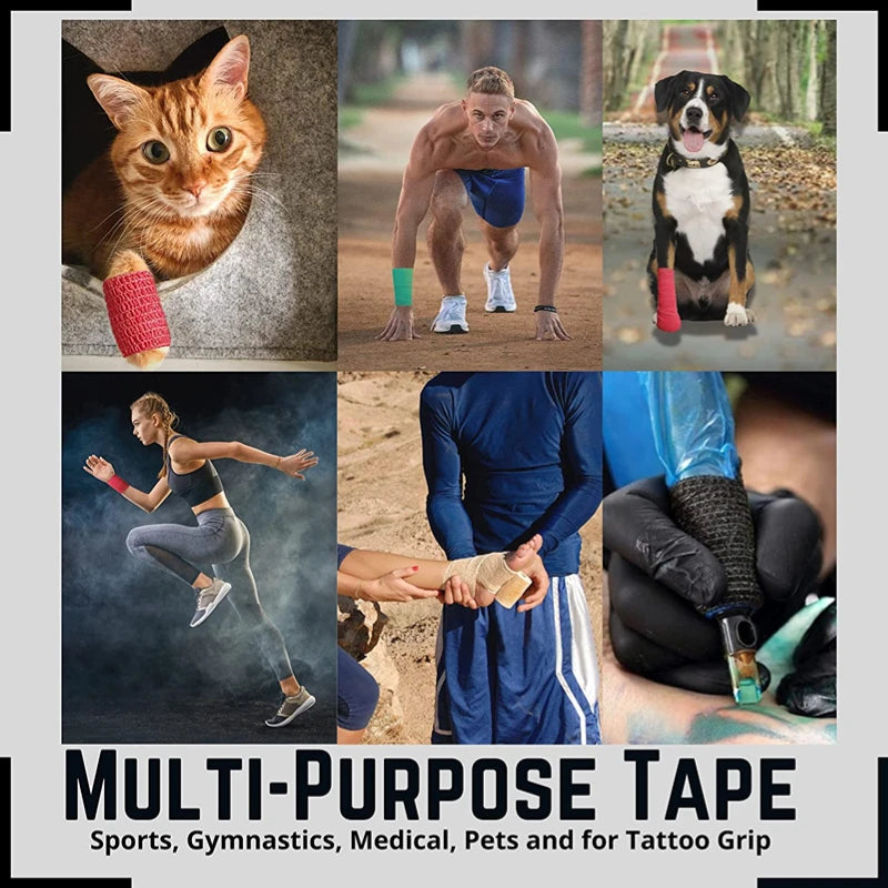 Sports Bandage Elastic Elastoplast Self Adhesive Tape Protect Wrist Palm Finger Arm Shoulder Knee Ankle Pets Leg  Safety