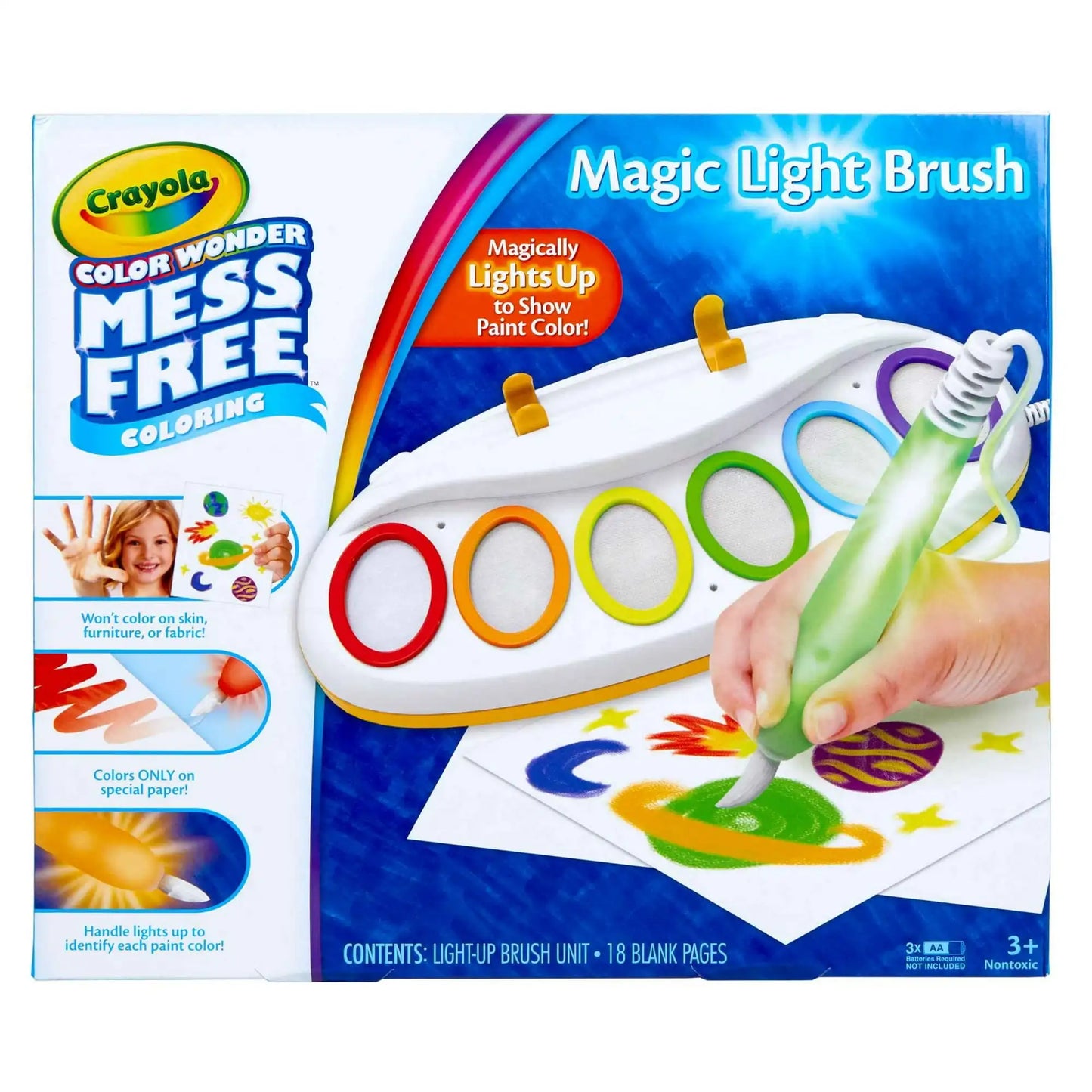 Crayola Color Wonder Light Brush, Mess Free Kids Painting Set, Toddler Activities, Educational Toys, Gifts for Ages 3 & Up
