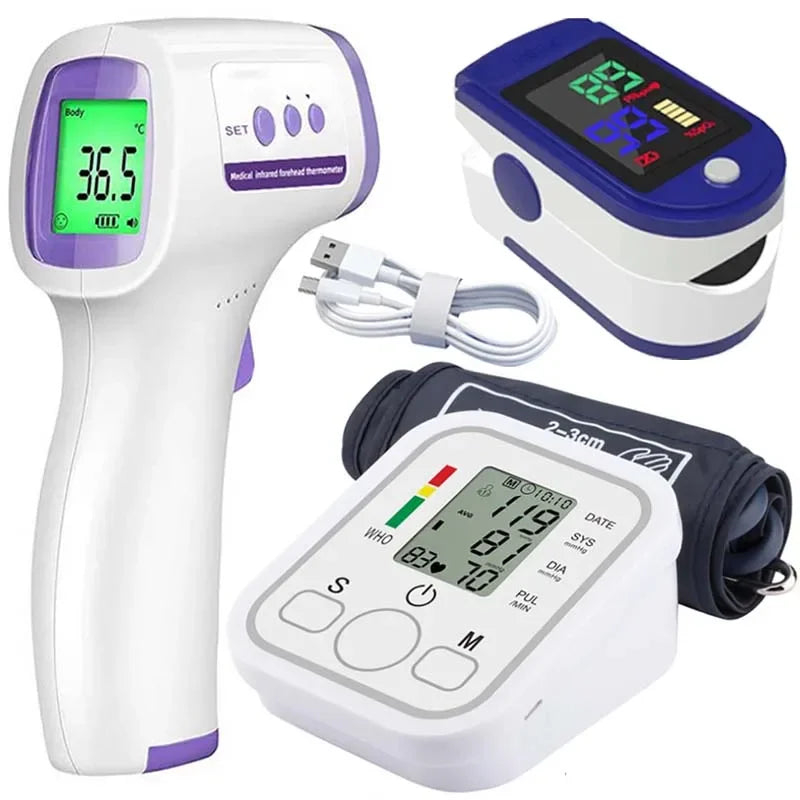 Digital Arm Blood Pressure Test Kit Cuff Sensor Monitor BP Automatic Pressure Tonometer Tensiometer Heart Rate Pulse Meter