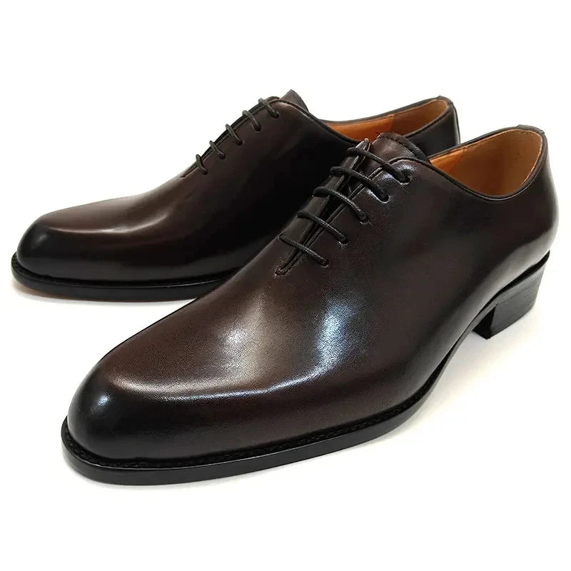 New 2024 Successful Men's Leather Shoes High Quality Handmade Oxford Casual Business Office Work Shoes For Gentleman Lace Up Comfortable