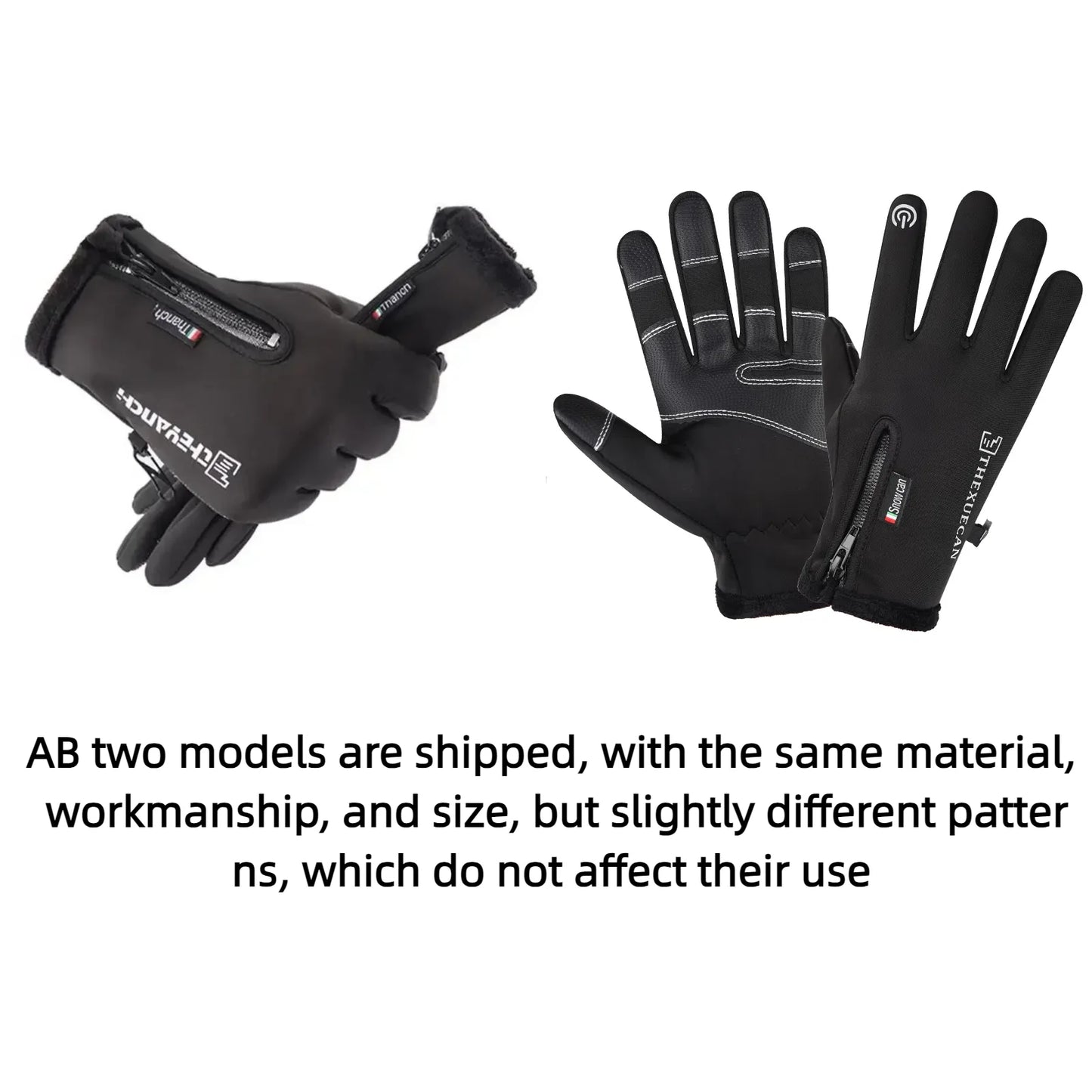 Motorcycle Gloves Winter Thermal Fleece Lined Winter Water Resistant Skin-friendly Touch Screen Outdoor Moto Riding Ski Gloves