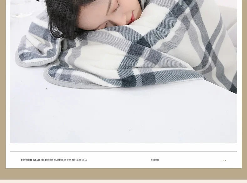 New 2024 Home Decor Wearable Warm Plaid Thin Blanket Fleece Blankets with Button Thicken Winter Warm Throw Blankets for Beds Sofa