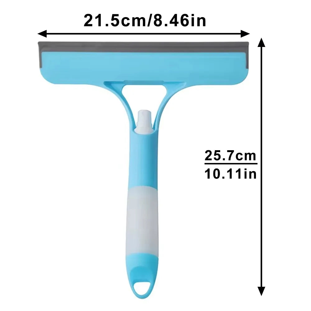 3 in 1 Car Glass Cleaning Wiper Microfiber Scrub with Spray Bottle Car Door Window Cleaner Squeegee Multi Function