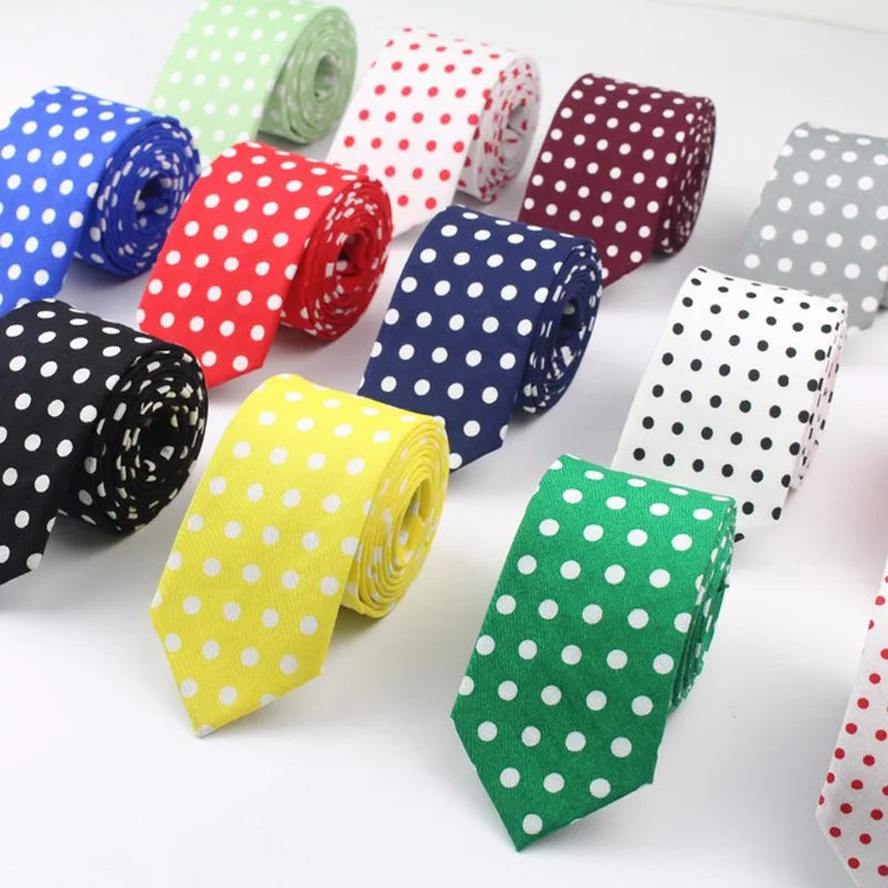 Brand New 2025 Fashion Dot Tie For Mens 8CM Necktie Business Formal Polka Dot Necktie Wedding Gift Orange Blue Red Tie Accessories Gravatas