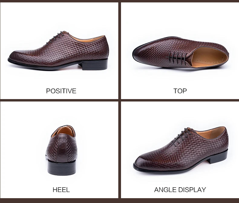 New 2024 Luxury Shoes for Men 2023 Oxford Genuine Leather Shoes New Model Formal Lace Up Dress Wedding Office Business Shoes for Men