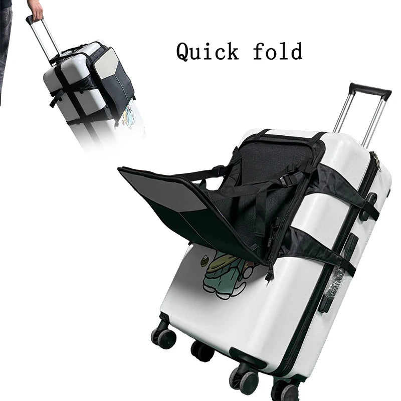 Portable travel bag chair suitcase baby seat kids luggage ride on trolley travel child