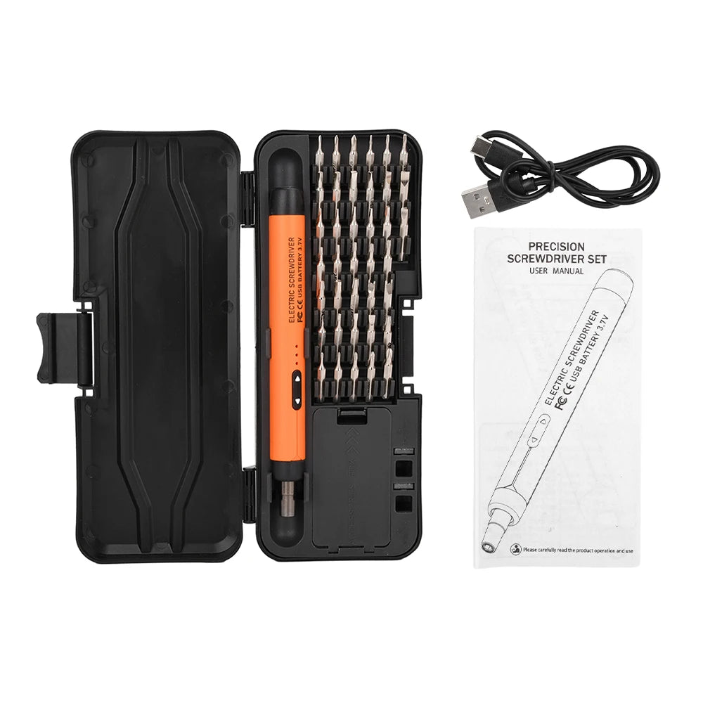 Electric Screwdriver Set DC3.7-4.2V 46 In One Small Precision Electric Screwdriver Rechargeable Wireless Mini Small Bits