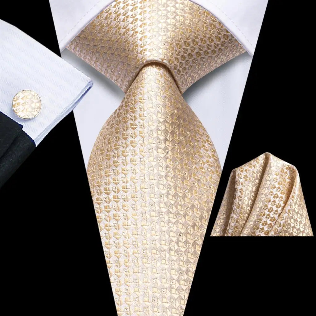 Our Brand  2025 Hi Tie Striped Sage Green Mens Fashion Necktie Handkerchief Cufflinks for Tuxedo Accessory Classic Silk Luxury Tie for Man Gift