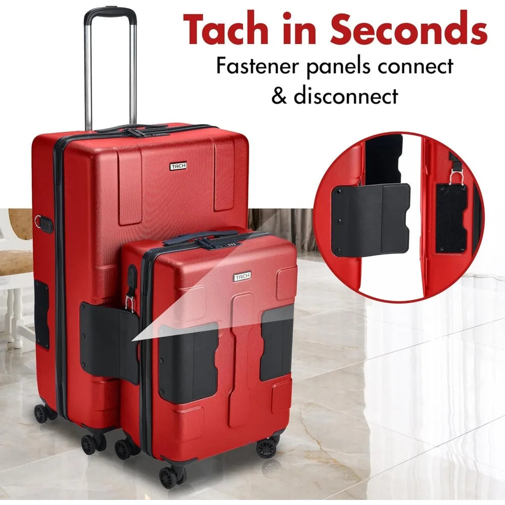 2 Piece Luggage Set - 20 & 28 inch Luggage | Carry On & Large Checked Suitcases Patented Built-In Connect