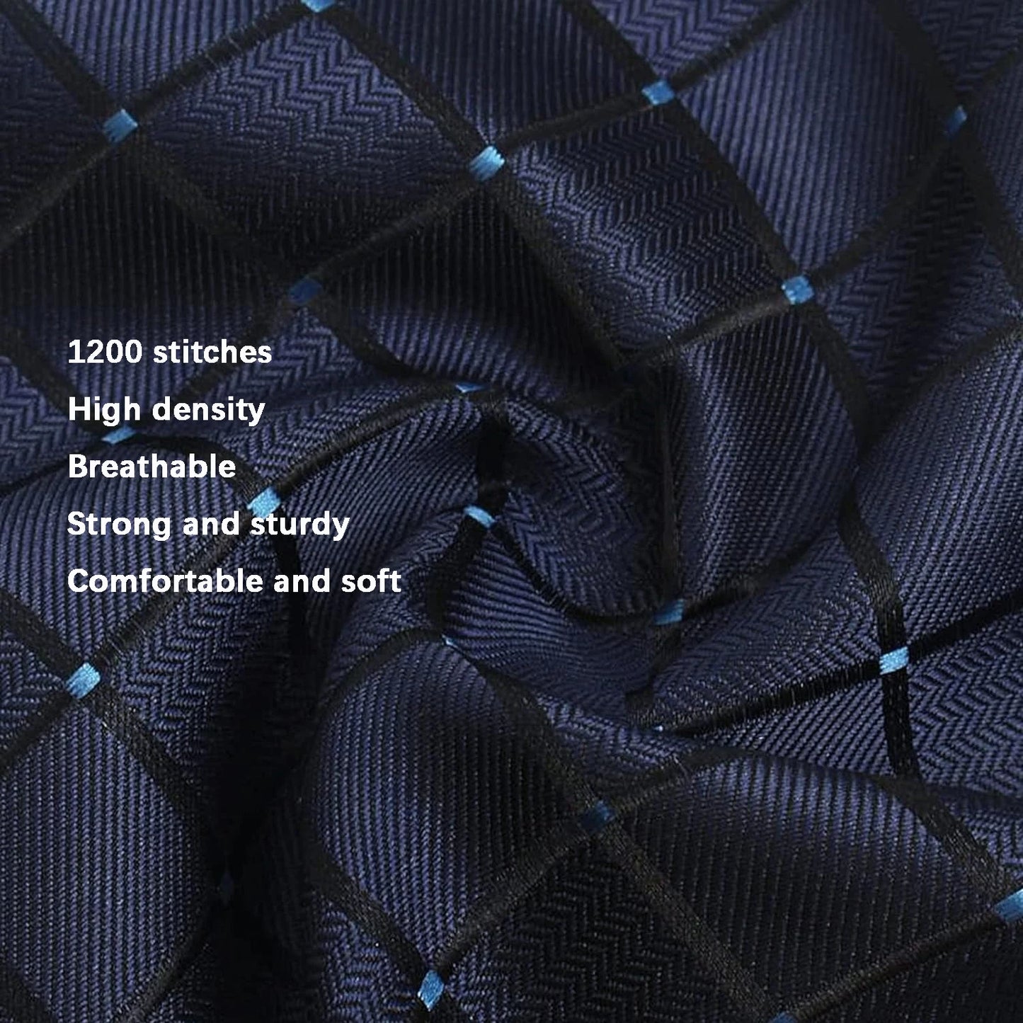 100% Silk Ties for Men Plaid & Checks Tie Clip Handkerchief Woven Classic Men's Necktie Pocket Square Set Formal Wedding Ties