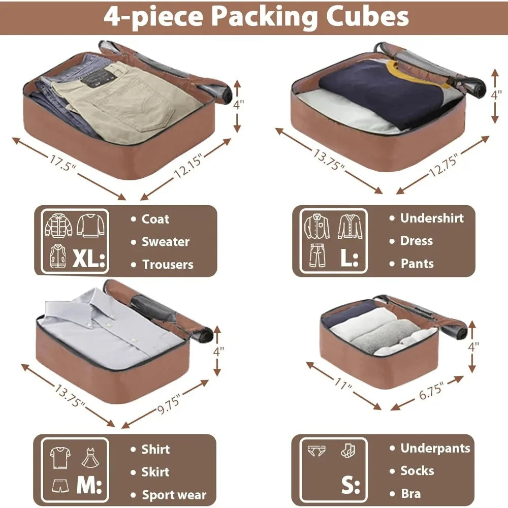 Hardshell Luggage Sets 4 piece Lightweight Suitcases With Wheels TSA Lock Expandable