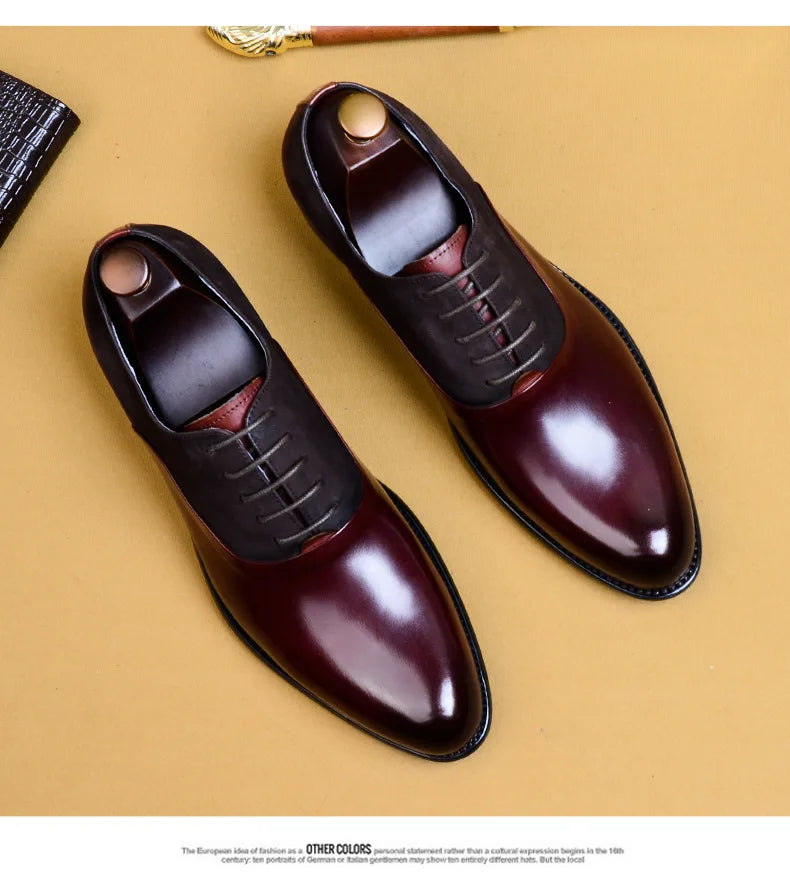 2024 New Italian Handmade Shoes British Style Formal Men's Oxford Shoe Genuine Leather Business Dress Shoes Retro Men's Shoes