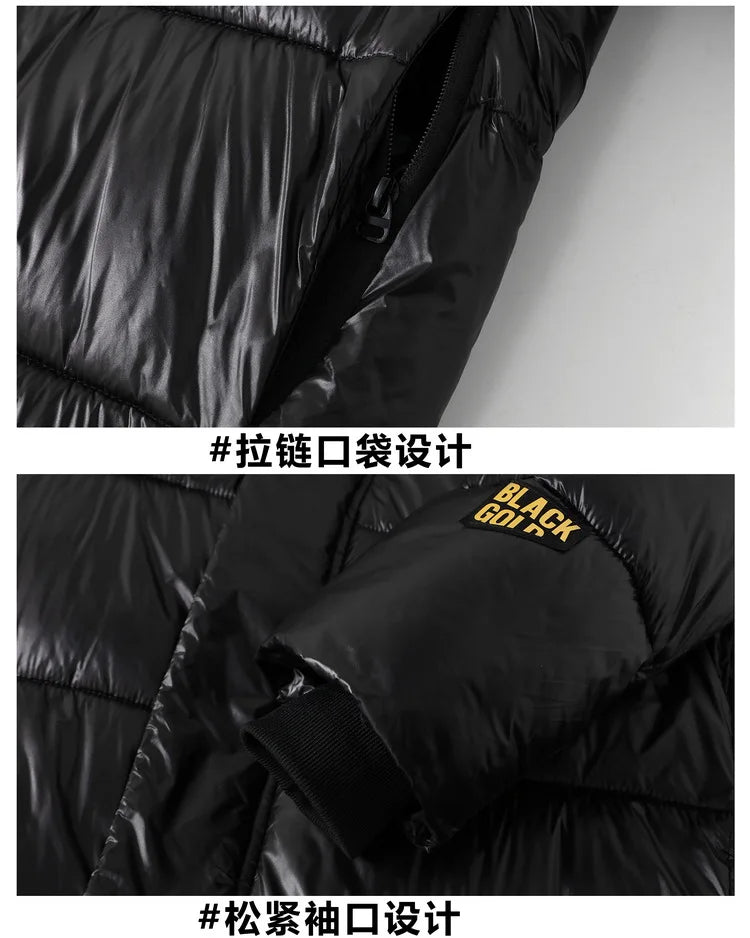 Men Winter Fashion Casual Thicken Windproof Hooded Parkas Jackets Men Winter Warm Loose Detachable Hat Men's Parkas