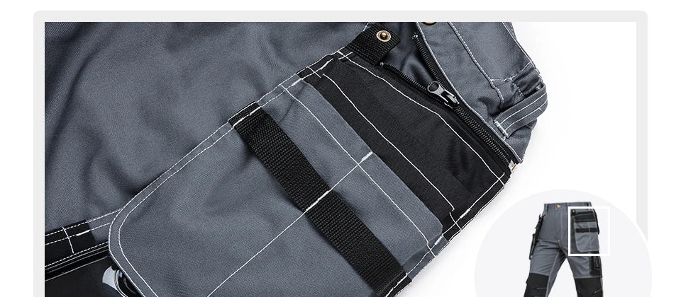 Electrician Men Working Pants Multi Functional Pockets Wear-resistance Workwear Trousers Reflective Work Mechanic Repair Mens Cargo Pants
