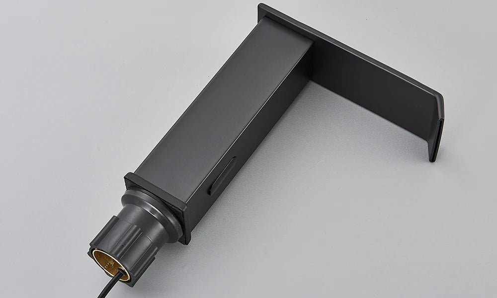 Rozin Black Smart Sensor Bathroom Basin Faucet Touchless Automatic Sense Mixer Tap Waterfall Hot Cold Water Washbasin Crane FREE SHIPPING