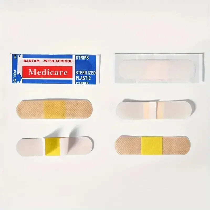 100pcspack Waterproof Wound Dressing Patches Tape First Aid Self-Adhesive Plaster Bandage Non-woven Fabrics Band Aid for Kids