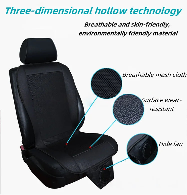 Powered Car Seat Cooler Ventilated Cushion 12V 24V Summer Cooling Pad Fast Air Blowing Reusable Seat Mat car seat covers